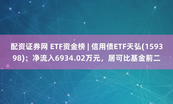 配资证券网 ETF资金榜 | 信用债ETF天弘(159398):净流入6934.02万元,居可比基金前二