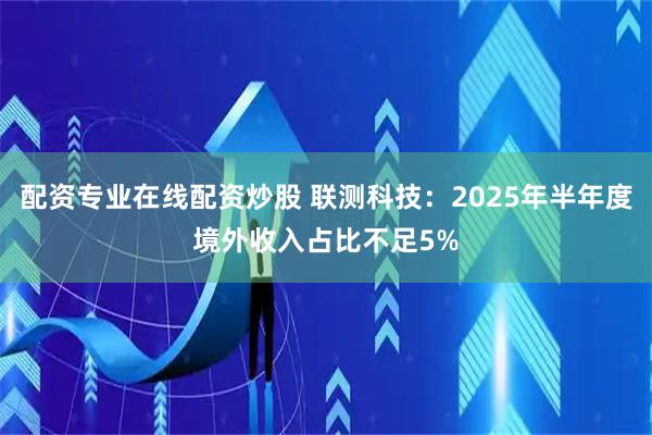 配资专业在线配资炒股 联测科技:2025年半年度境外收入占比不足5%
